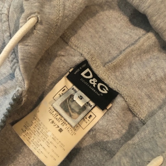 Dolce & Gabbana Light Gray and Orange Zip-Up Hoodie - Picture 5 of 7